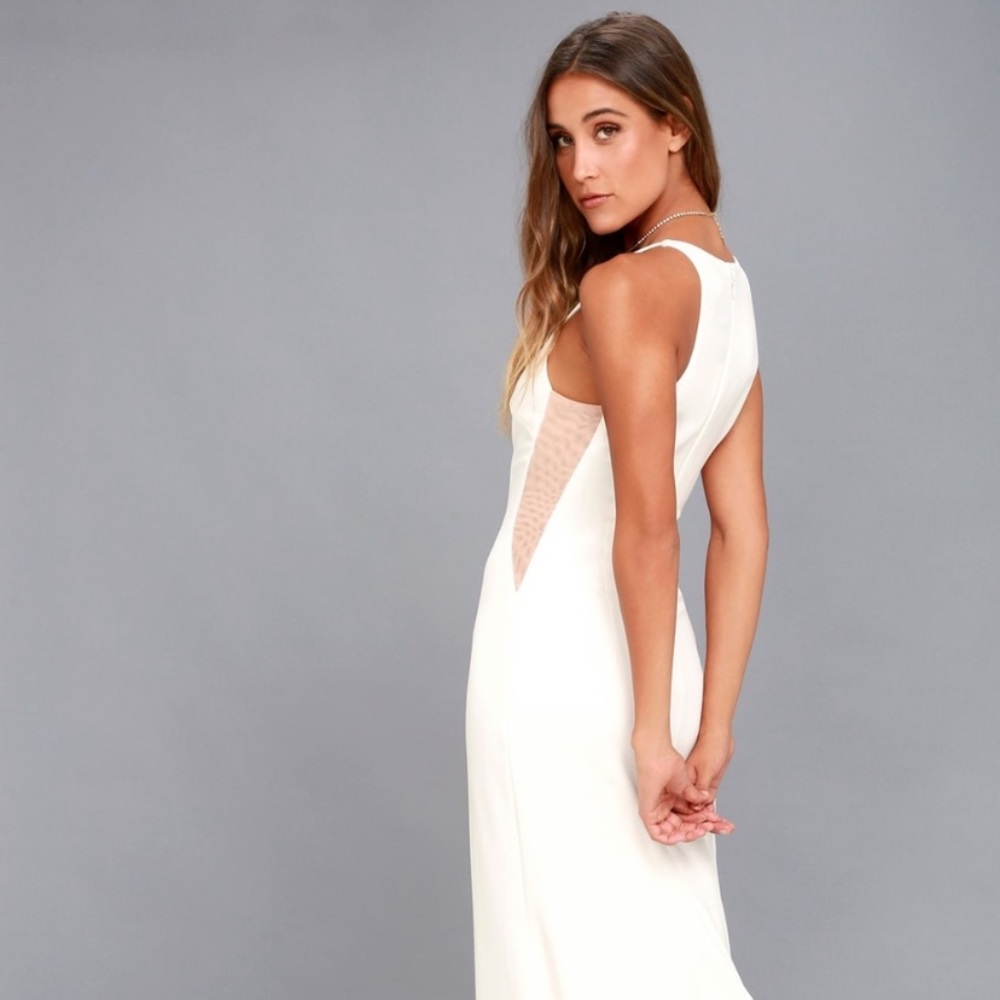Lulu's Lovely White Maxi Dress